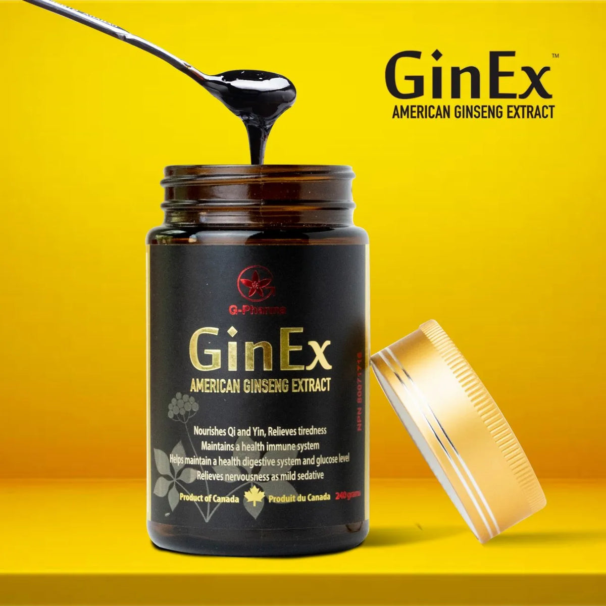 GinEx® 西洋蔘黑膏滋 (純膏劑-240g)